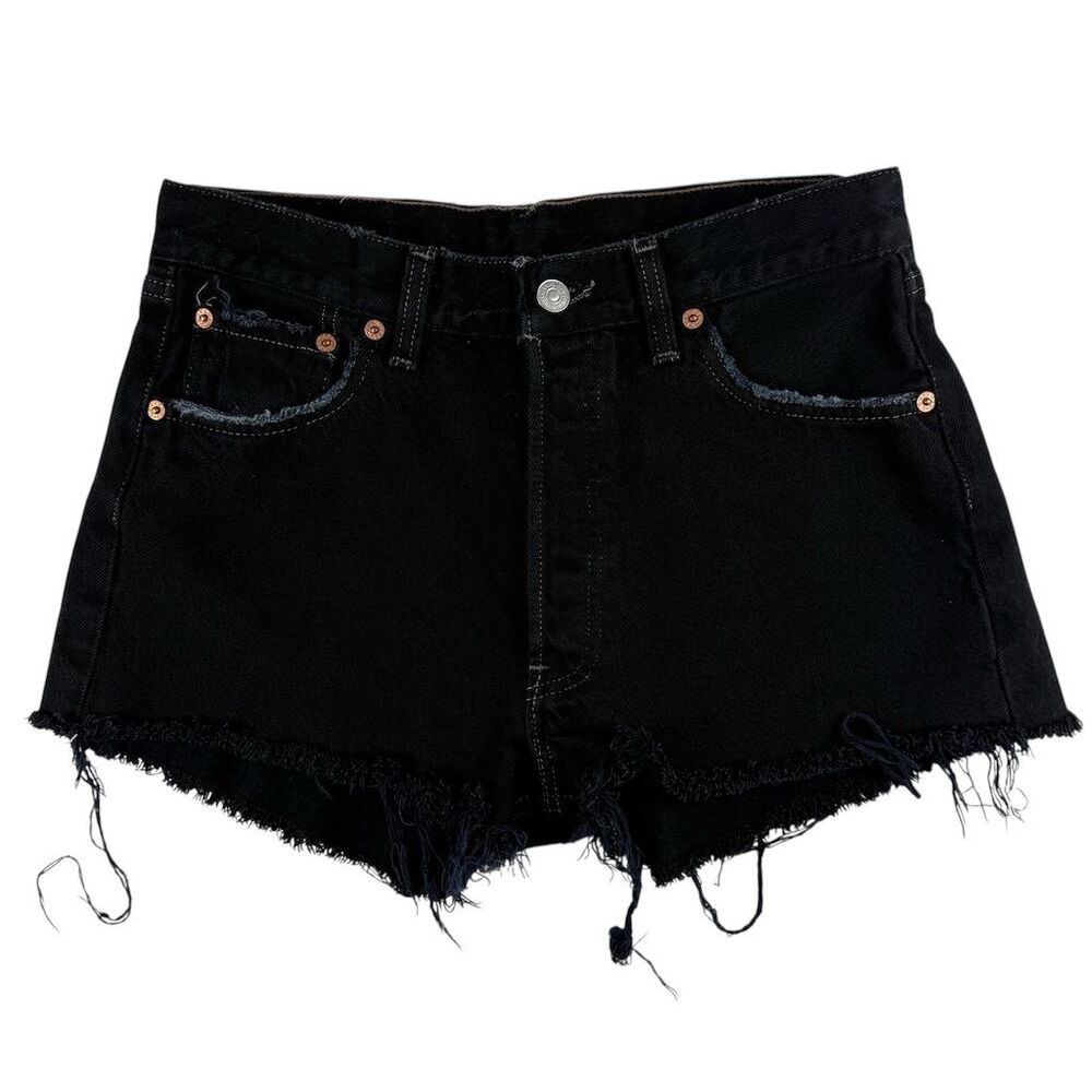 Reformation Levi’s Women's Black Cut-Off Denim Shorts Size 28 Casual Summer XS
